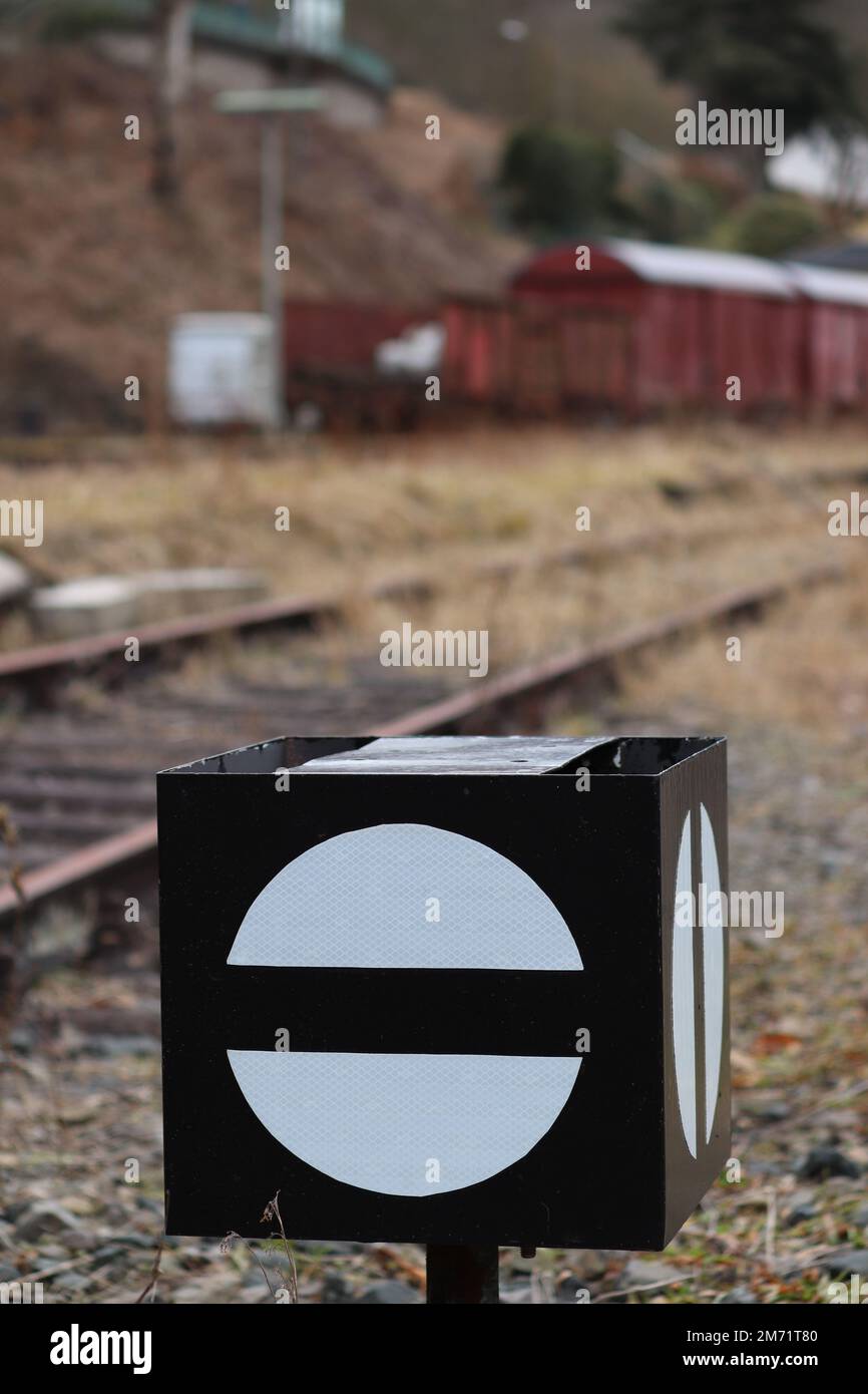Segnale di commutazione in una stazione ferroviaria tedesca Foto Stock