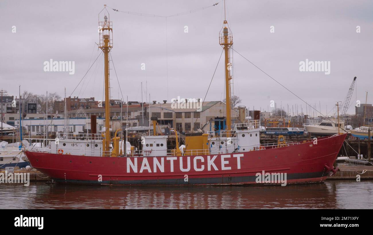 Nave Nantucket al porto di Boston - BOSTON. STATI UNITI - 5 APRILE 2017 Foto Stock