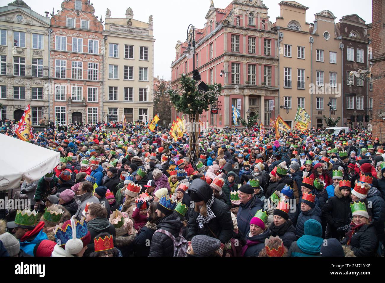 Danzica, Polonia. 6th gennaio 2023. Epifania o tre giorni dei Re parata nel centro storico di Danzica © Wojciech Strozyk / Alamy Live News Foto Stock