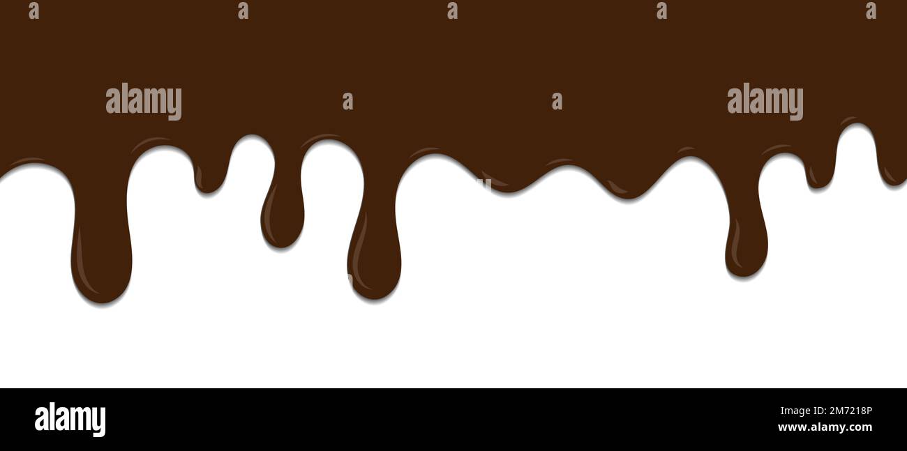 Disegno senza cuciture di gocce di cioccolato fuso. Dessert sfondo con cioccolato fuso. Motivo senza cuciture per striscioni. Illustrazione vettoriale Illustrazione Vettoriale
