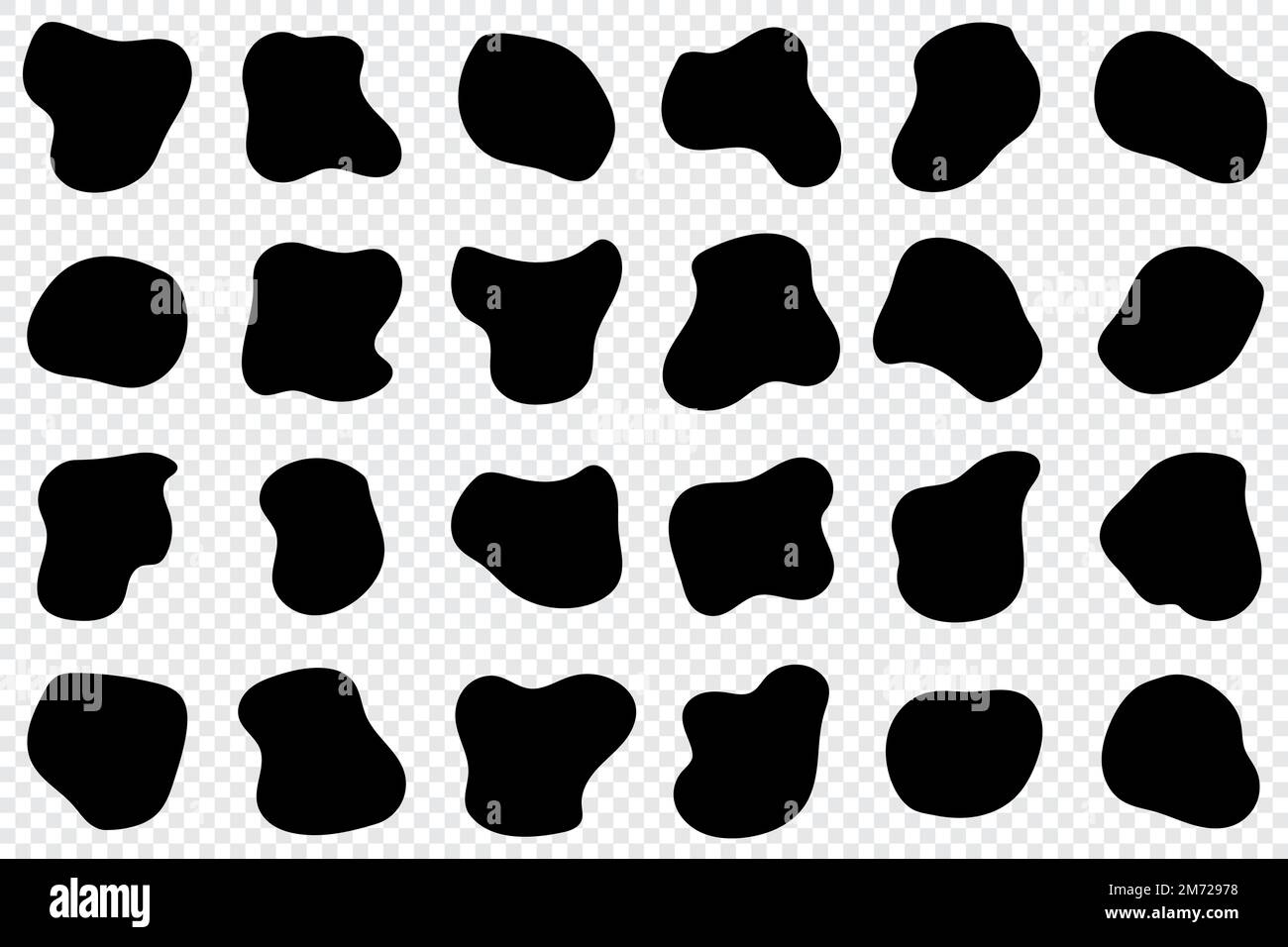 Set forme liquide astratte. Blob ovale irregolare. Macchie di inchiostro di forma futuristica. Elementi liquidi. Blottches casuali. Elementi grafici moderni. Illustrazione del vettore Illustrazione Vettoriale