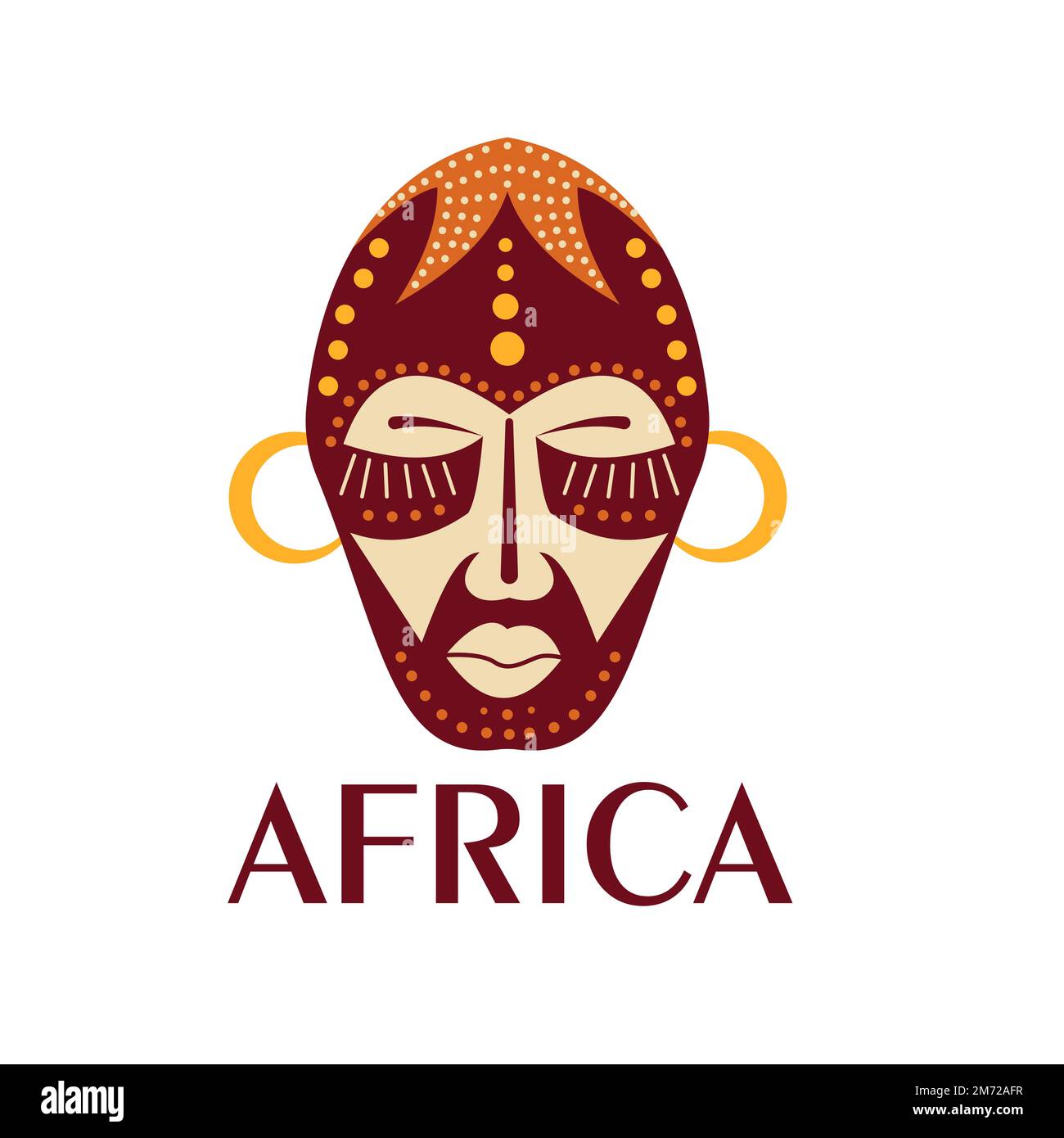 Modello senza cuciture con maschere tribali africane. Scarabocchio. Illustrazione vettoriale. Simbolo africano. Illustrazione Vettoriale
