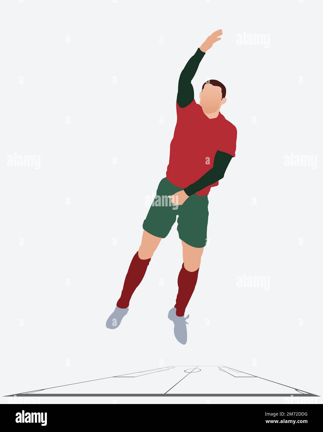 Cristiano Ronaldo Portuguese professionista Vector Illustrazione immagine isolato stile Gol Celebration : Colombo, Sri Lanka – 07 gennaio 2023 Illustrazione Vettoriale