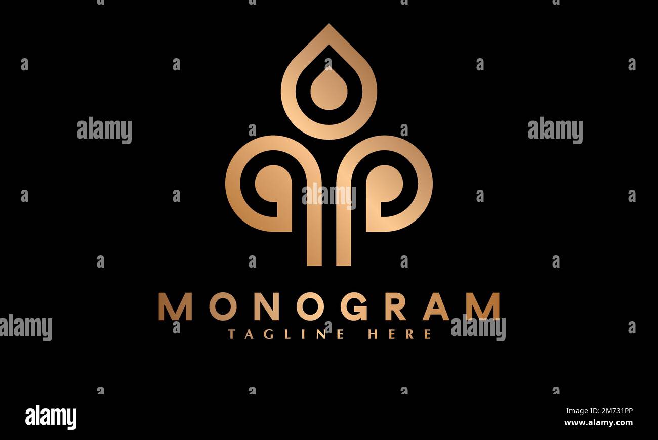 Logo decorativo modello vettoriale monogramma Illustrazione Vettoriale