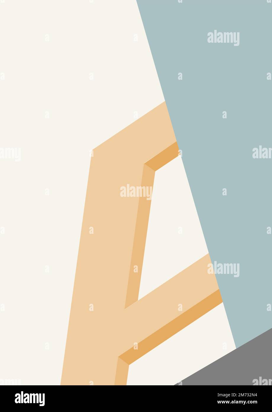 copertina del poster astratto dell'architettura. poster con forma geometrica edificio minimo, copertina architettura, colore alla moda, vettore. progettazione per l'architettura Illustrazione Vettoriale