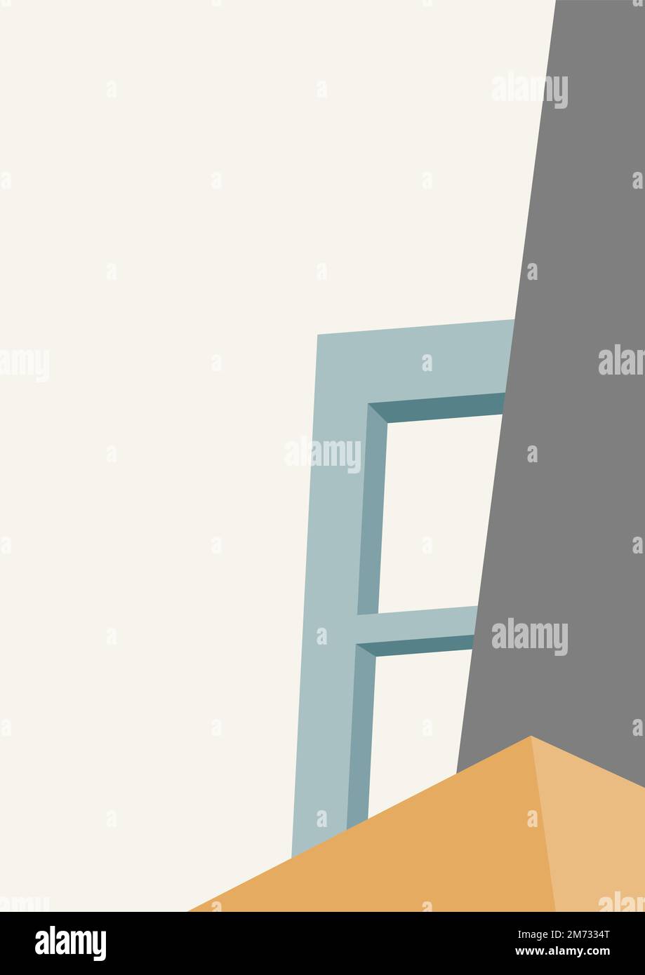 copertina del poster astratto dell'architettura. poster con forma geometrica edificio minimo, copertina architettura, colore alla moda, vettore. progettazione per l'architettura Illustrazione Vettoriale