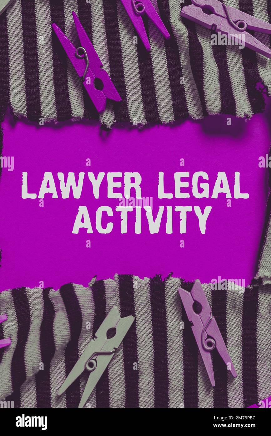 Cartello che mostra l'attività legale dell'avvocato. Vetrina aziendale  preparare i casi e fornire consulenza in materia legale Foto stock - Alamy