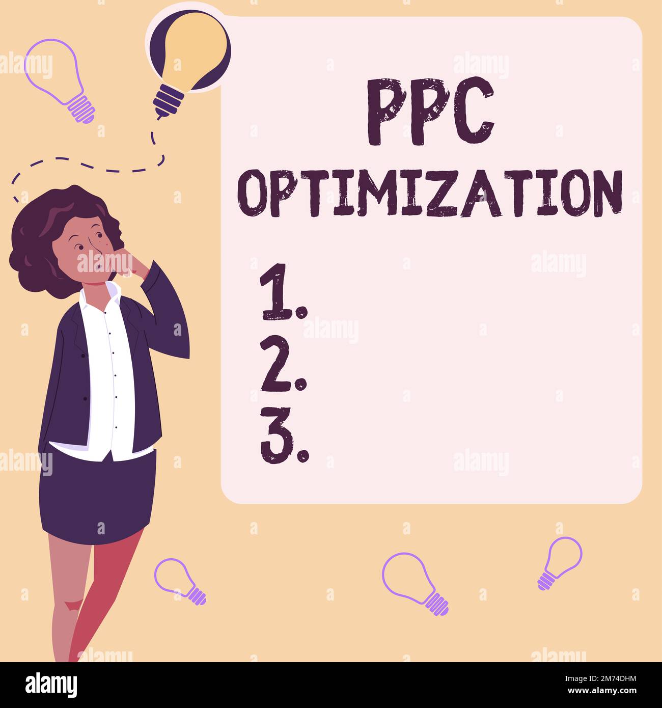 Didascalia di testo con ottimizzazione PPC. Business Approach miglioramento della piattaforma dei motori di ricerca per la paga per clic Foto Stock