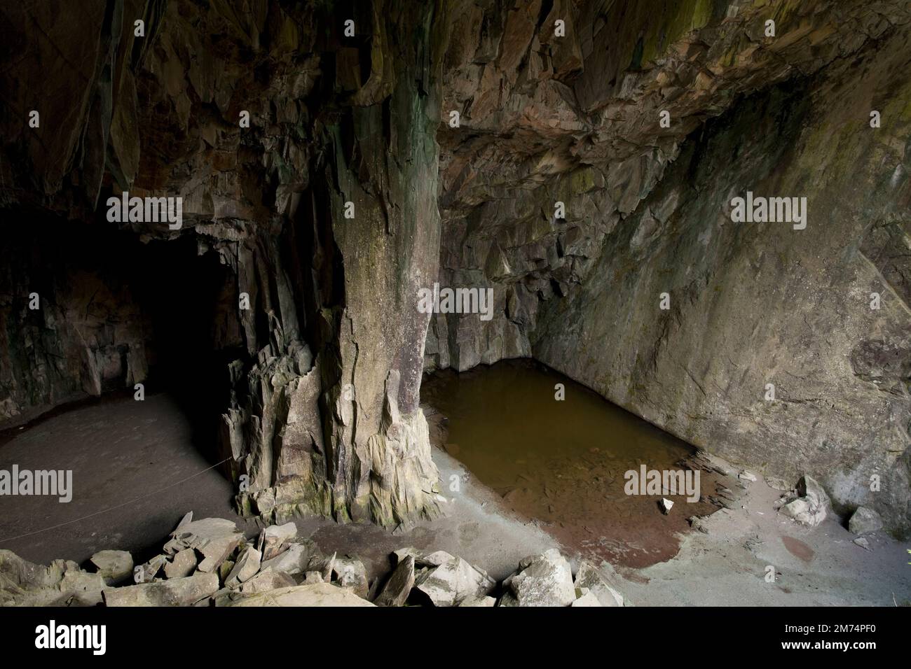 Cathedral Cave in poco Langdale, Cumbria, Regno Unito Foto Stock