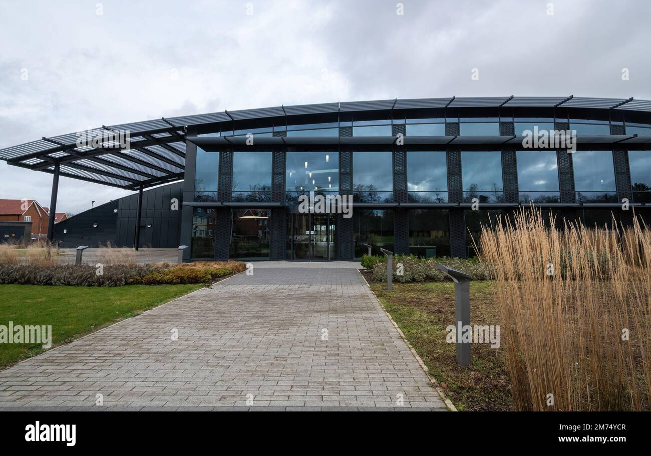 CABI (Centre for Agriculture and Bioscience International) sede centrale del Regno Unito in un nuovo ufficio ecologico, Wallingford, Oxfordshire, Inghilterra Foto Stock