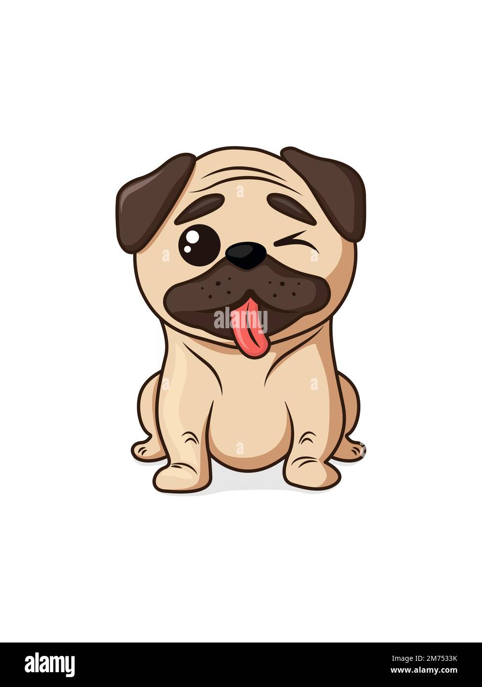 Testa di cane del carlino illustrazione vettoriale. Illustrazione di