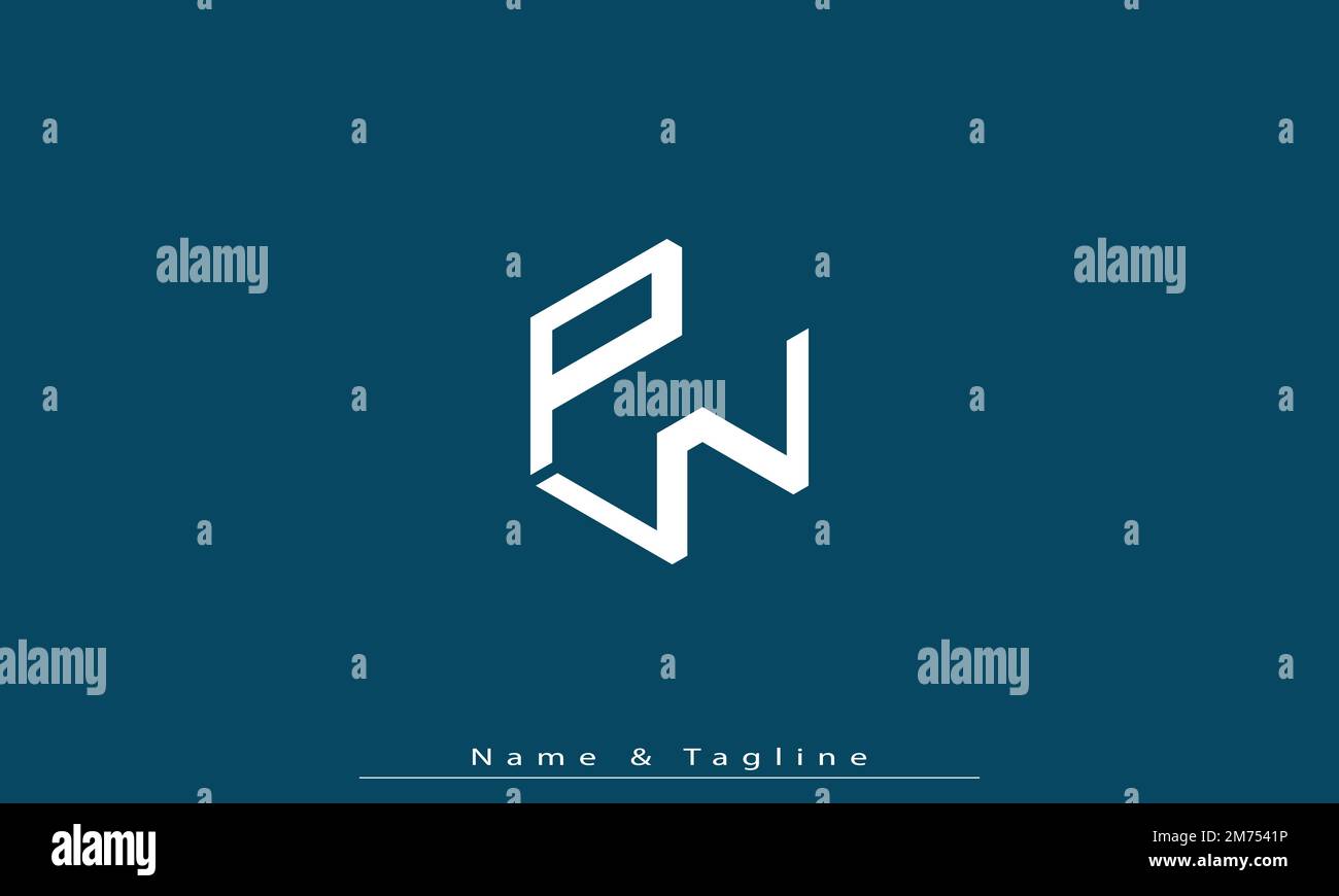 Lettere alfabetiche iniziali logo monogramma PW , WP Illustrazione Vettoriale