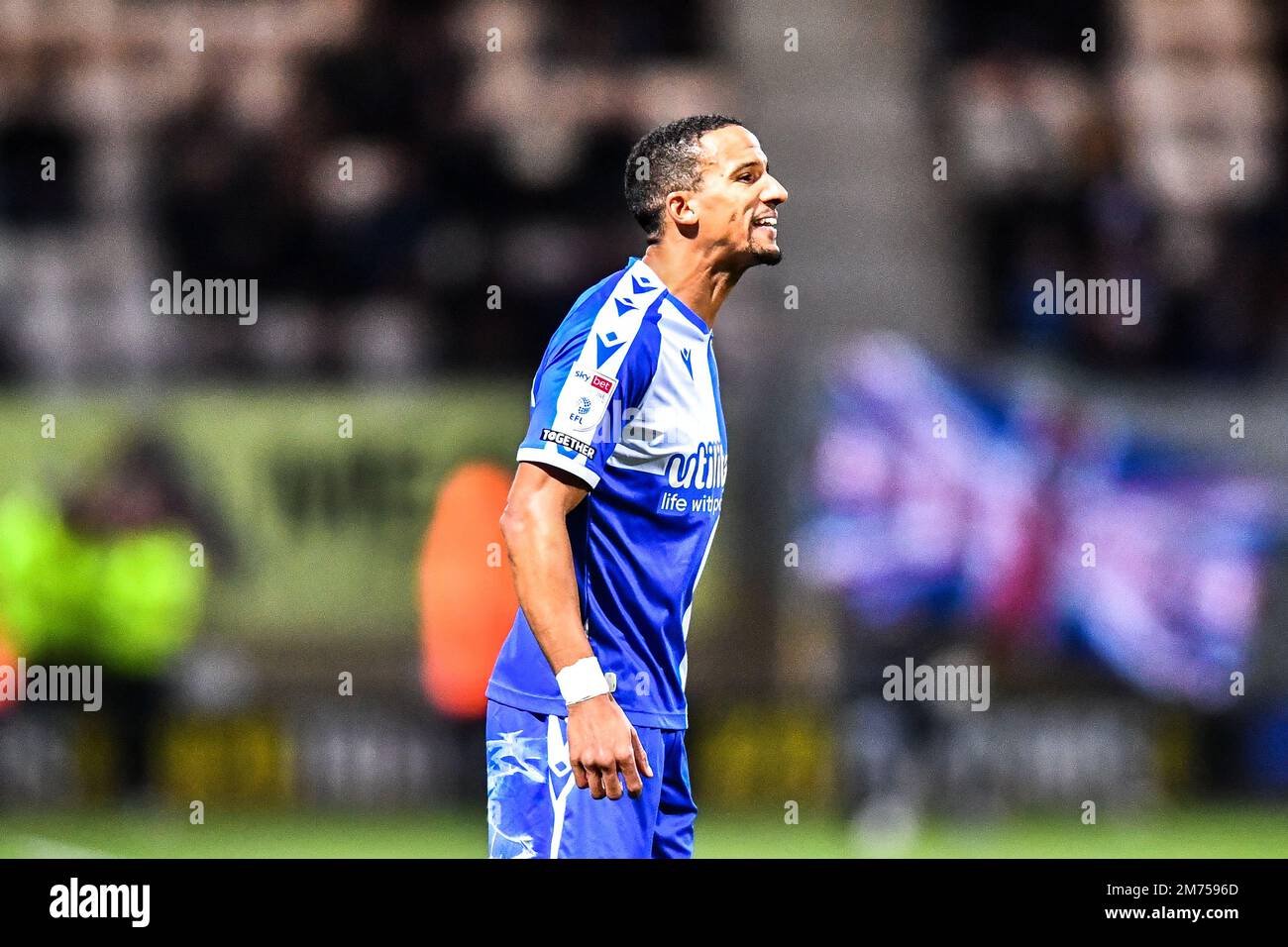 Cambridge, Regno Unito. 7th gennaio 2023. Scott Sinclair (7 Bristol Rovers) durante la partita della Sky Bet League 1 tra Cambridge United e Bristol Rovers all'Abbey Stadium di Cambridge sabato 7th gennaio 2023. (Credit: Kevin Hodgson | MI News) Credit: MI News & Sport /Alamy Live News Foto Stock