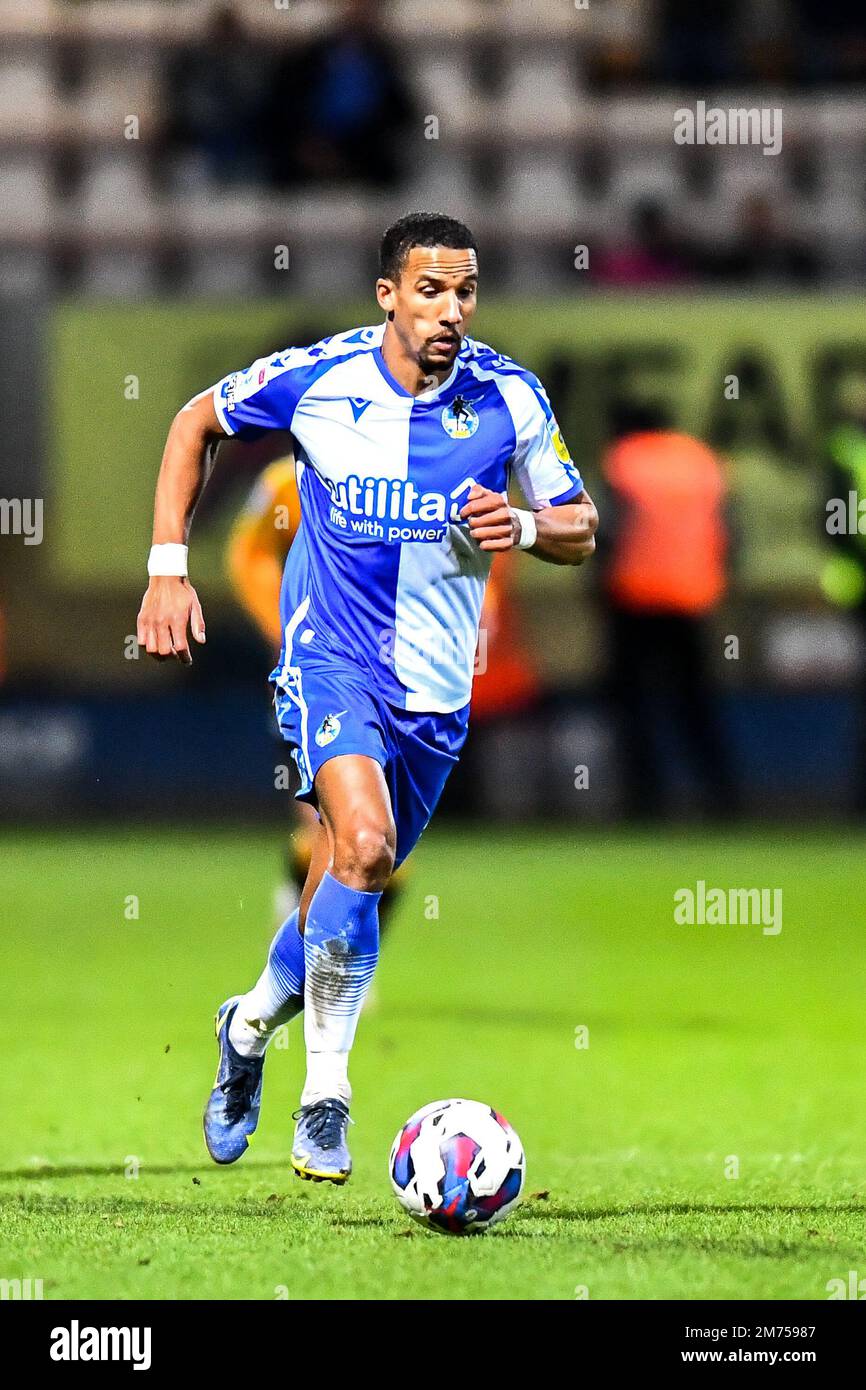 Cambridge, Regno Unito. 7th gennaio 2023. Scott Sinclair (7 Bristol Rovers) corre con la ballerina durante la partita della Sky Bet League 1 tra Cambridge United e Bristol Rovers all'Abbey Stadium di Cambridge sabato 7th gennaio 2023. (Credit: Kevin Hodgson | MI News) Credit: MI News & Sport /Alamy Live News Foto Stock