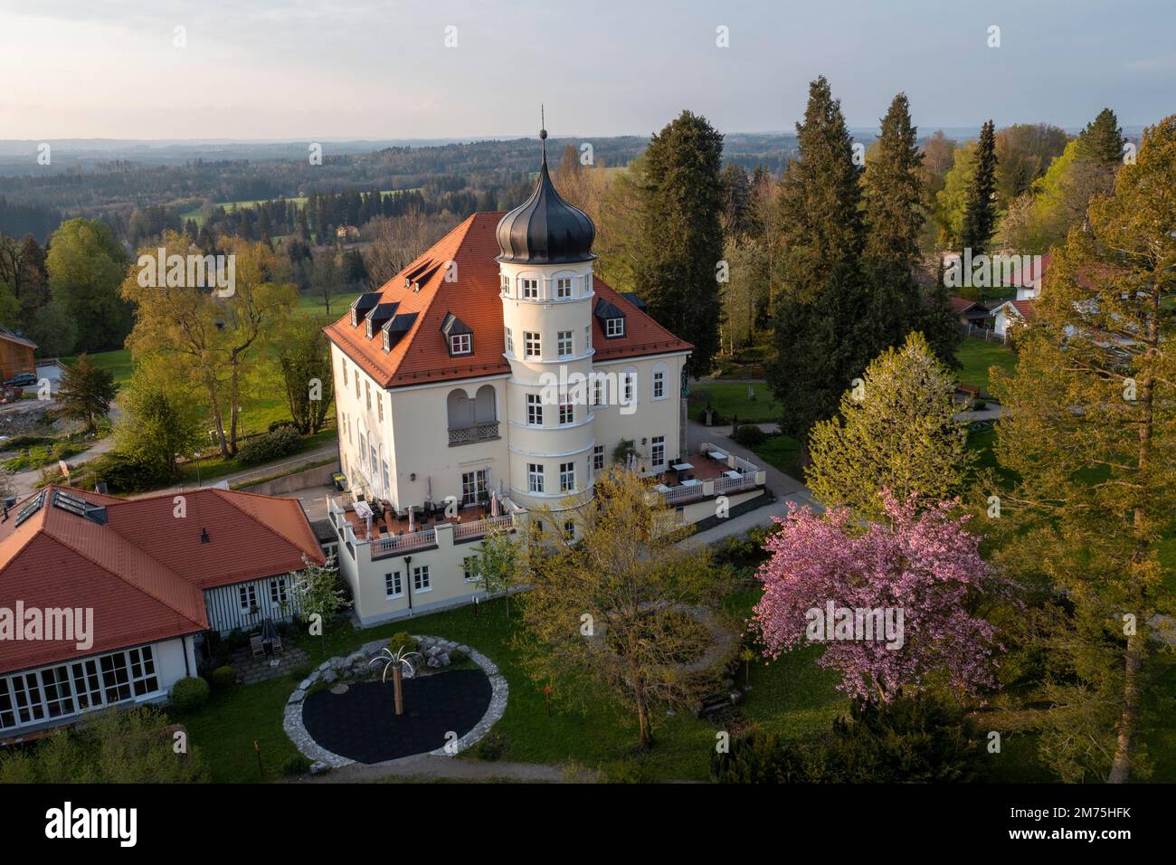 Park Villa, Gabriel von Seidl Villa, Bad Heilbrunn, alta Baviera, Baviera, Germania Foto Stock