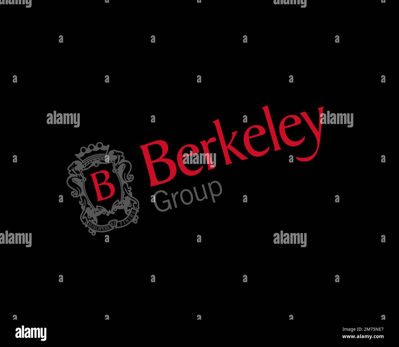 Berkeley Group Holdings, logo ruotato, sfondo nero Foto Stock