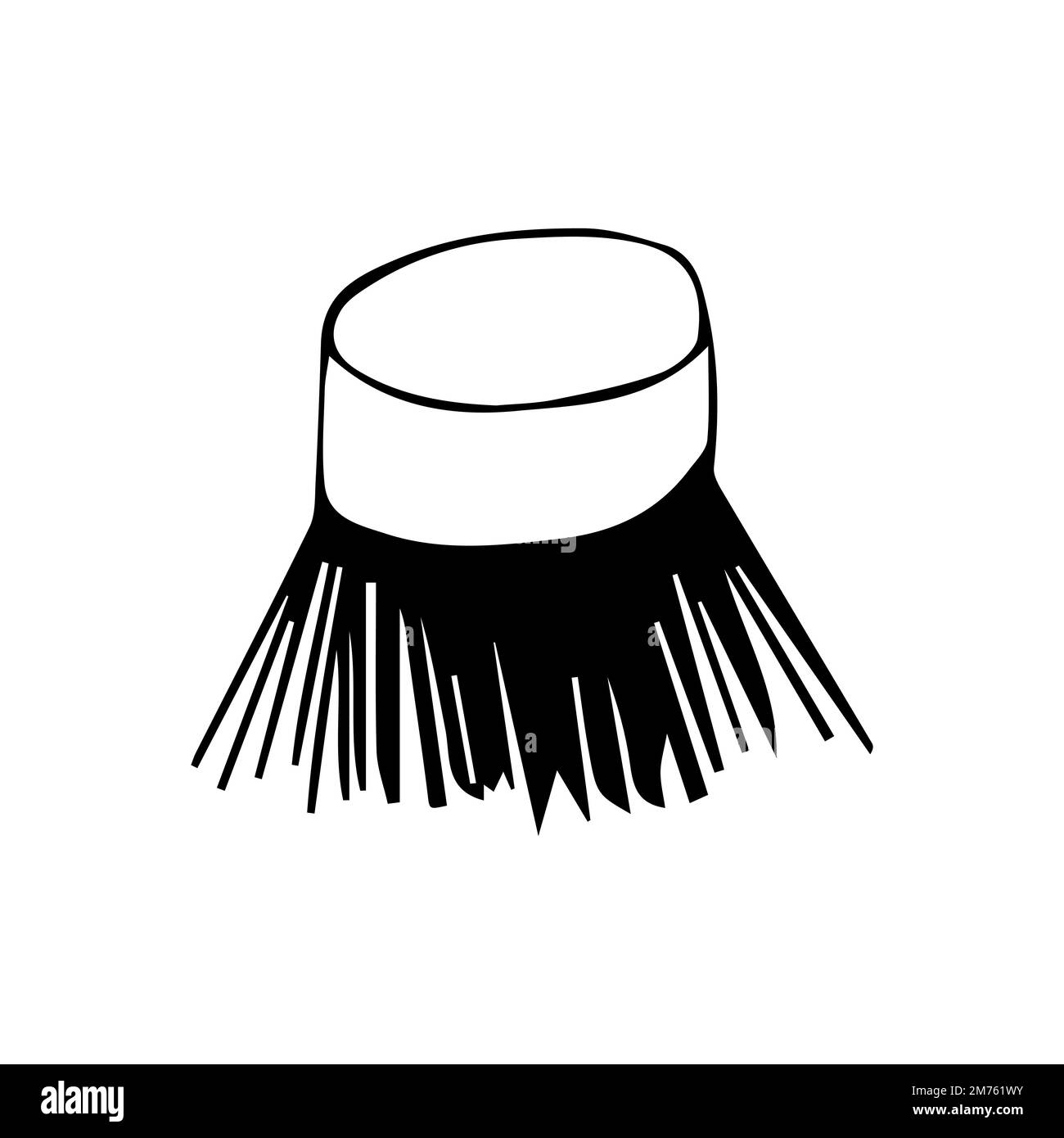 Spazzola in legno vettoriale per lavaggio piatti Illustrazione Vettoriale