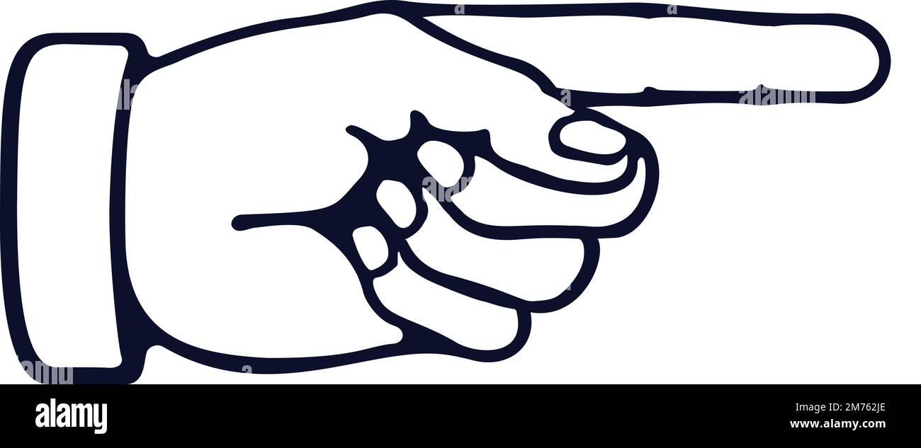 dito rivolto verso destra icona disegno piatto freccia illustrazione vettore Illustrazione Vettoriale