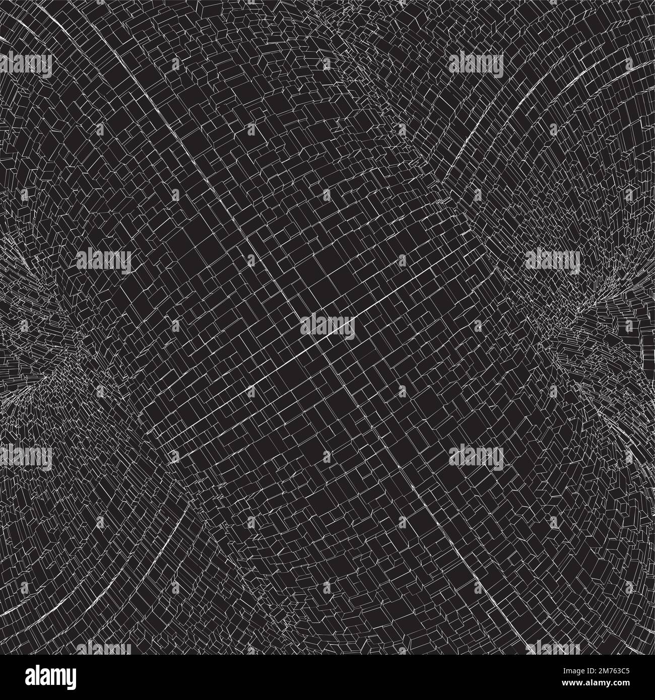 Città urbana astratta in scatole di Knot da Cube Vector Illustrazione Vettoriale