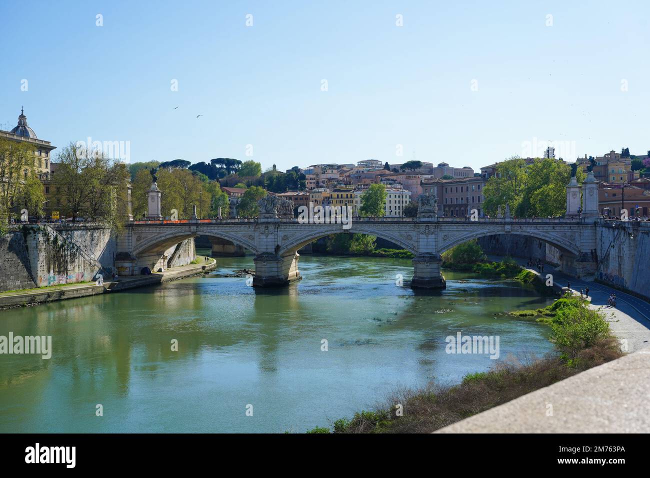 Ponte Vittorio Emanuele II, un ponte sul Tibor a Roma Foto Stock