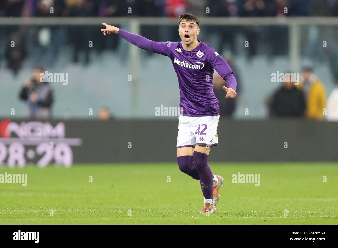 Stadio Artemio Franchi, Firenze, 07 gennaio 2023, Alessandro Bianco (Fiorentina) durante ACF Fiorentina vs US Sassuolo - serie calcio italiano A match Foto Stock