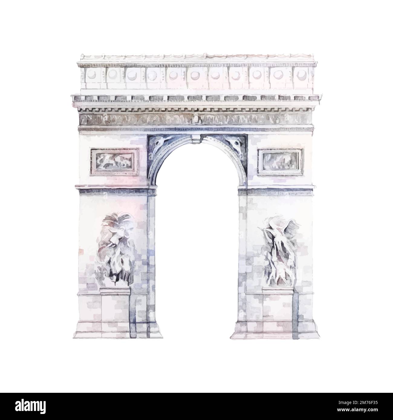 Arc de Triomphe a Parigi vettore Illustrazione Vettoriale