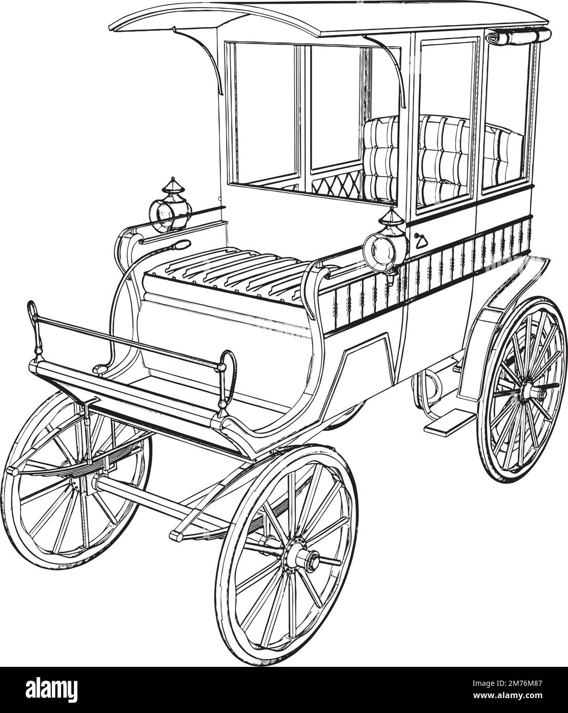 Cabina vittoriana vettore carrozza Illustrazione Vettoriale