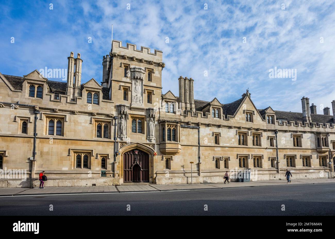 Facciata di High Street di All Souls College, University of Oxford, Oxfordshire, South East England Foto Stock