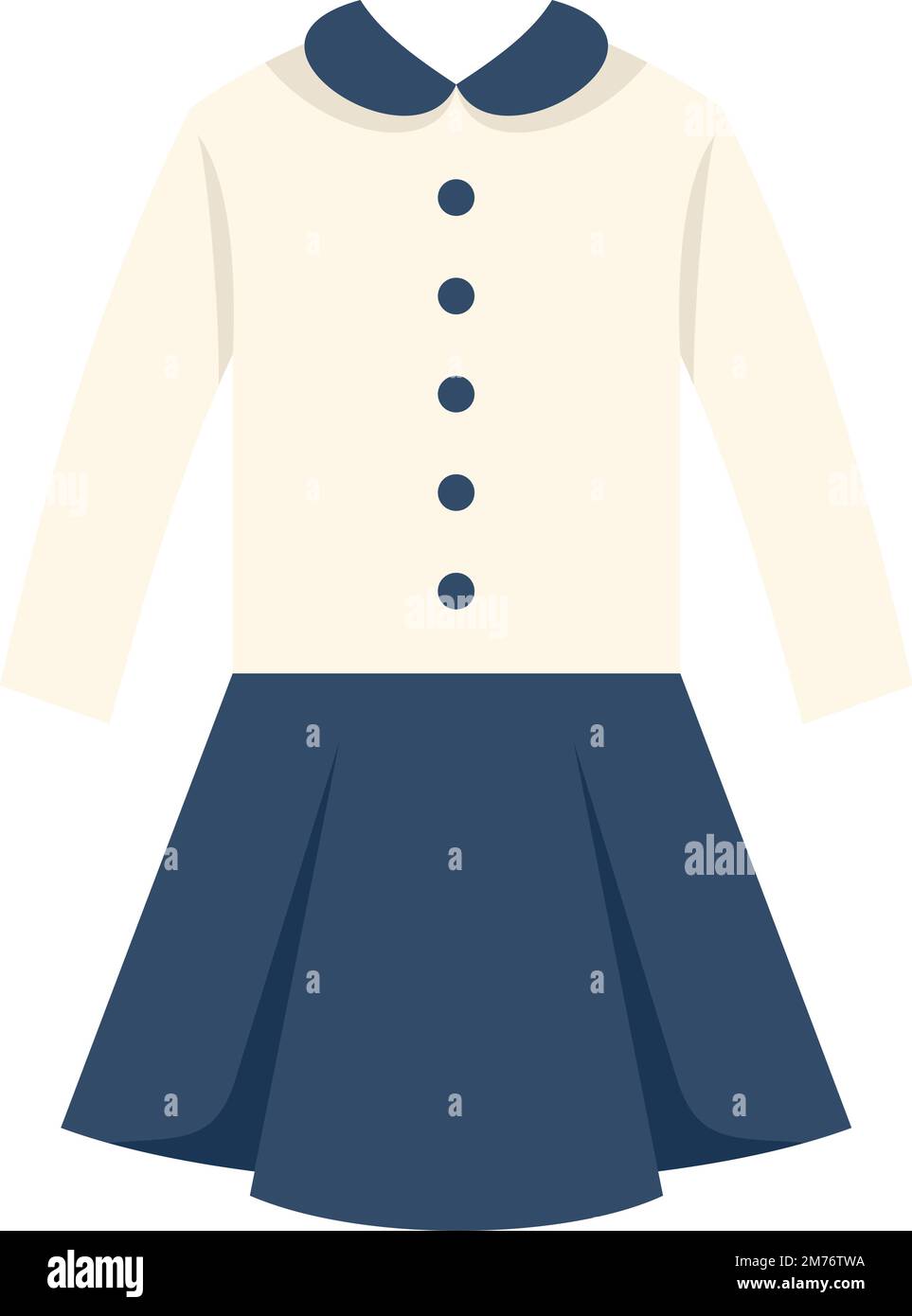 Abito da scuola uniforme icona vettore piatto. Camicia di moda. College maschio isolato Illustrazione Vettoriale