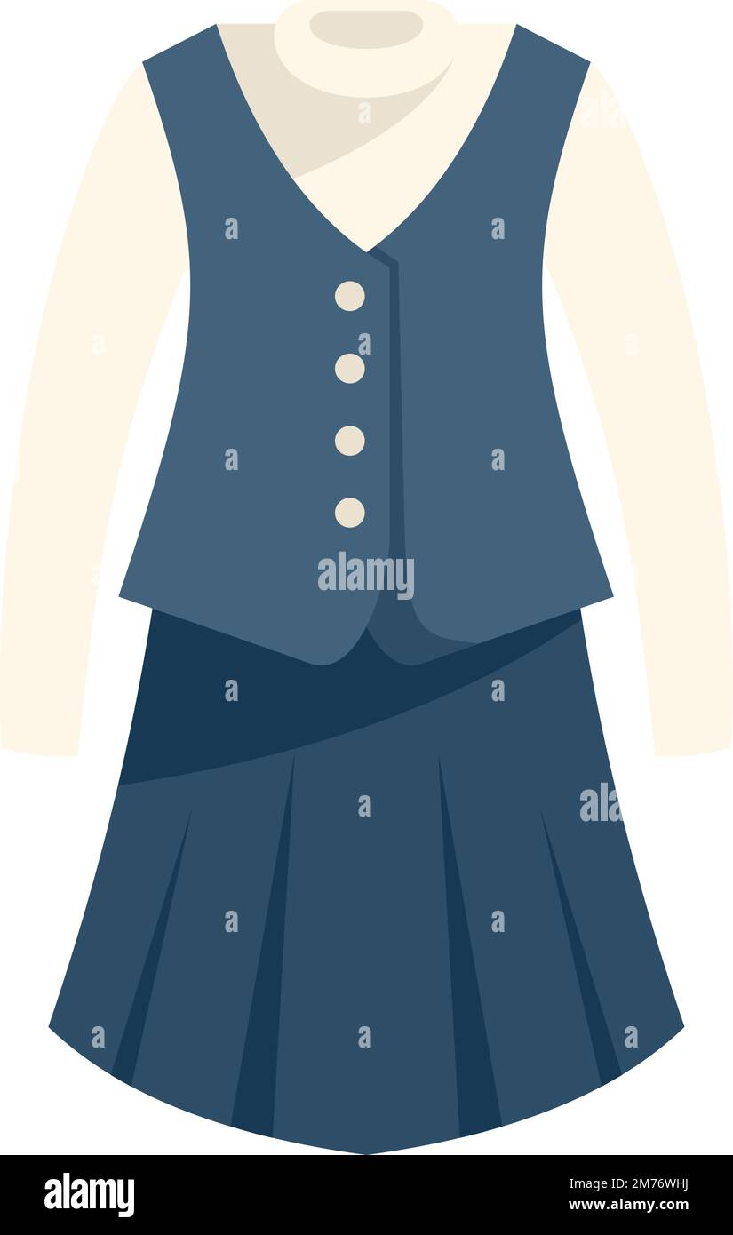 Abito asiatico icona vettore piatto. Abito di moda. Uniforme del college isolata Illustrazione Vettoriale