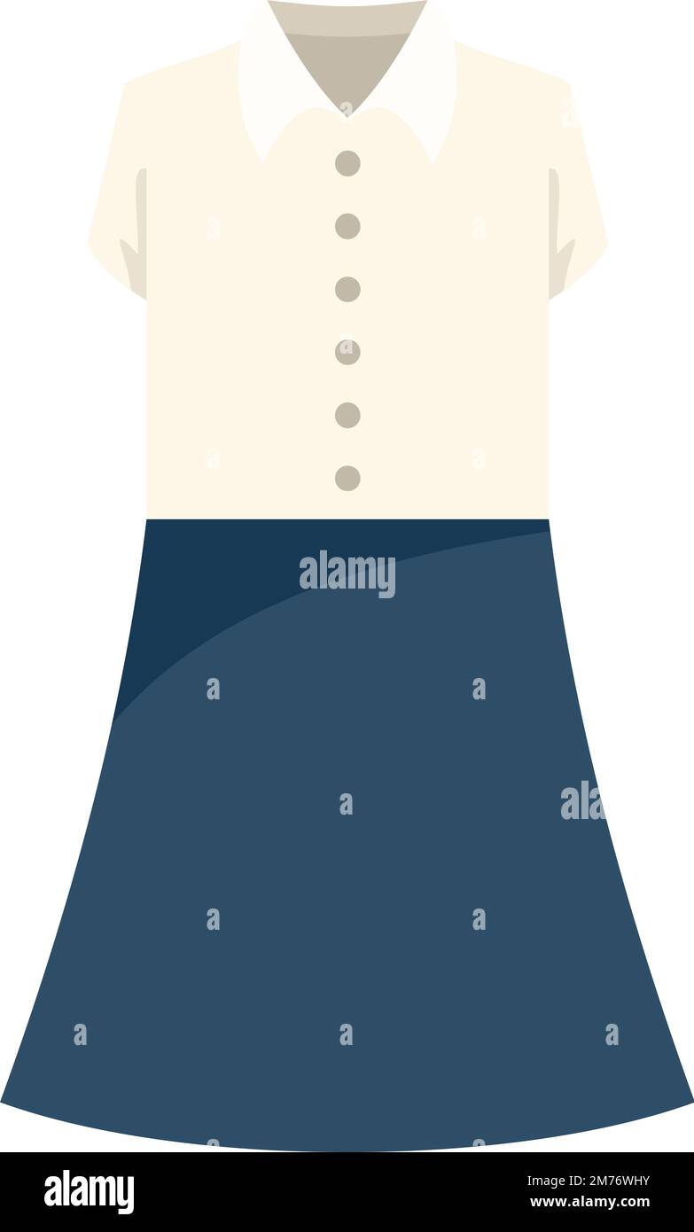 Uniforme moda icona vettore piatto. Abito college. Codice di istruzione isolato Illustrazione Vettoriale