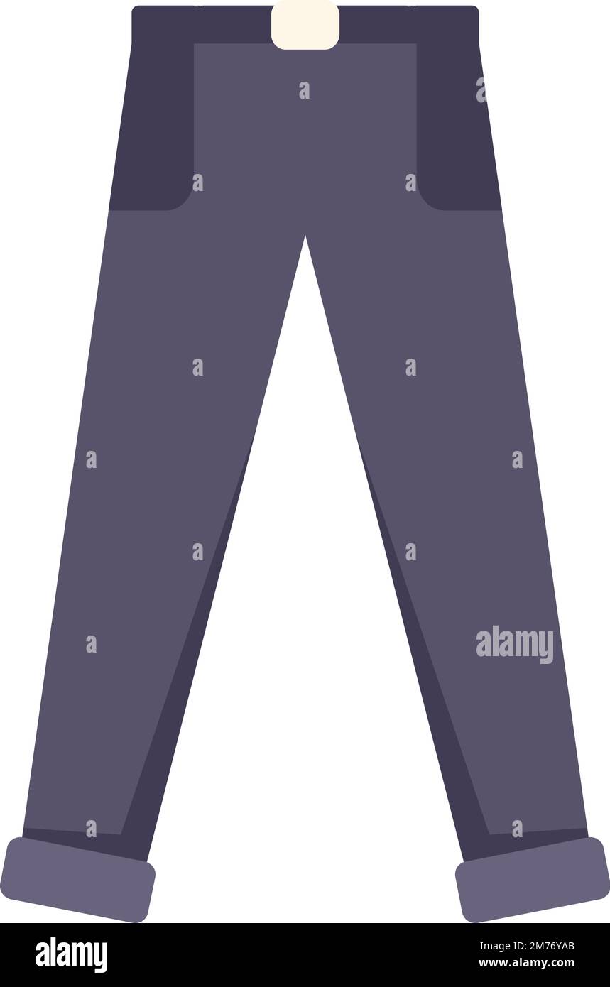 Kid pantaloni icona vettore piatto. Tuta per studenti. Scuola di moda isolato Illustrazione Vettoriale