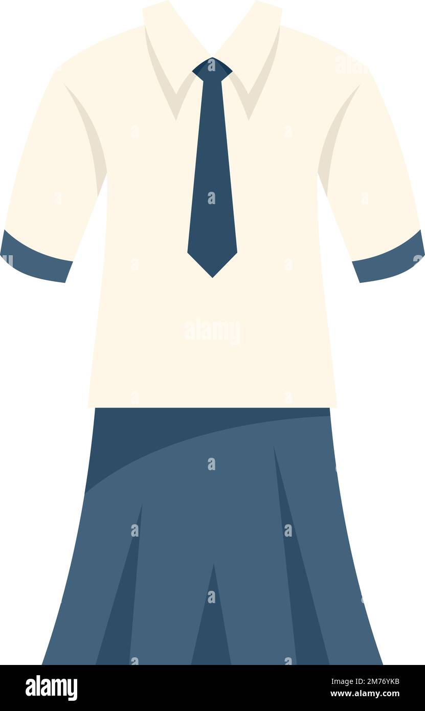 Bambino vestito icona vettore piatto. Uniforme scolastica. Gonna isolata Illustrazione Vettoriale