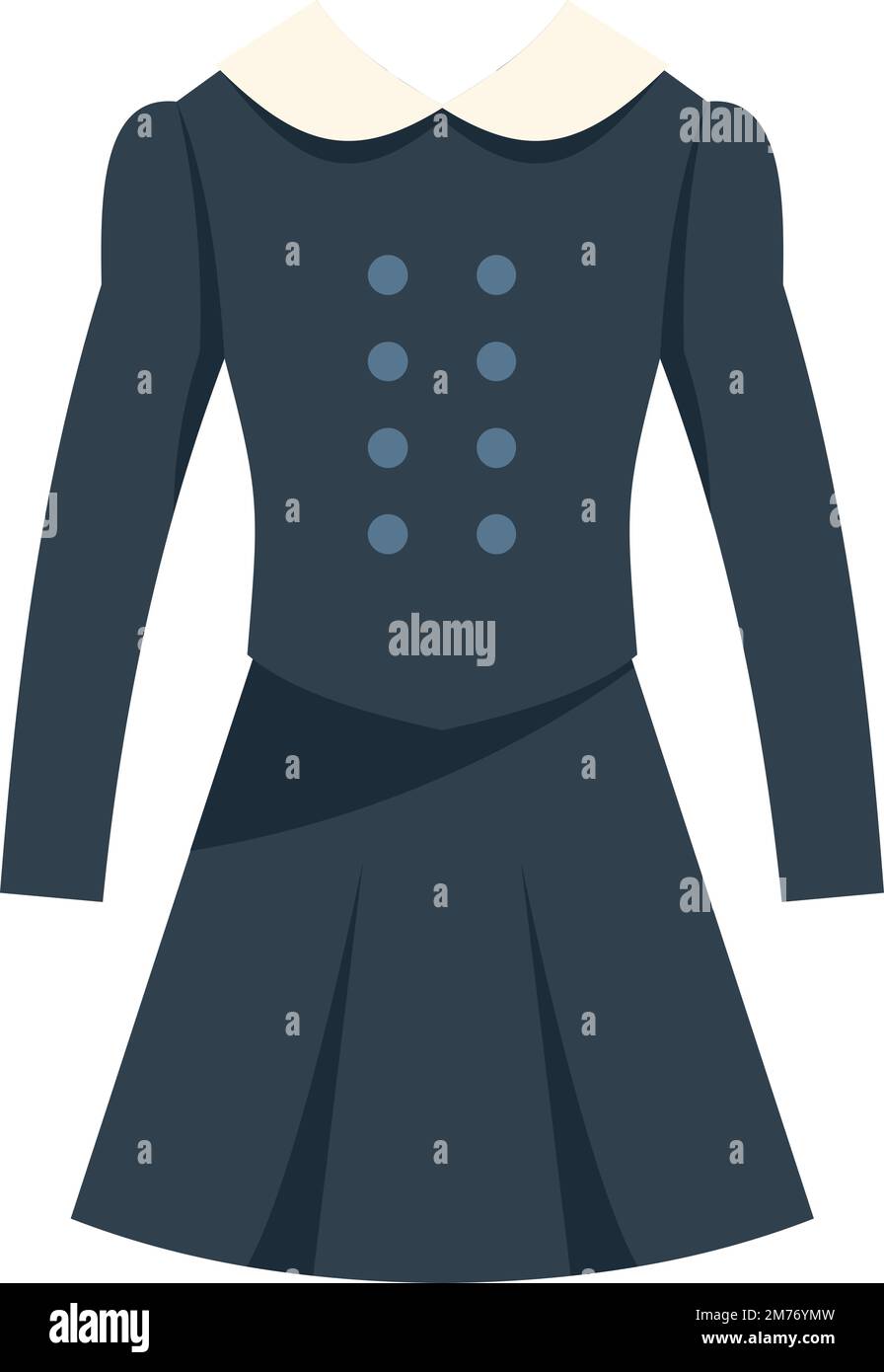 Abito studente icona vettore piatto. Abito di moda. Uniforme scuola isolato Illustrazione Vettoriale