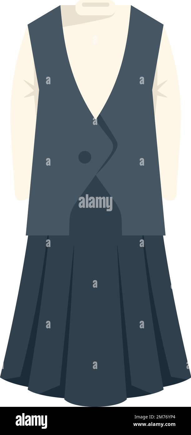 Icona giacca uniforme vettore piatto. Abito di moda. Codice università isolato Illustrazione Vettoriale