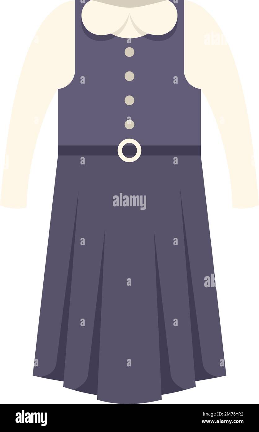 Abito abito icona vettore piatto. Divisa moda. Indietro bambini isolati Illustrazione Vettoriale