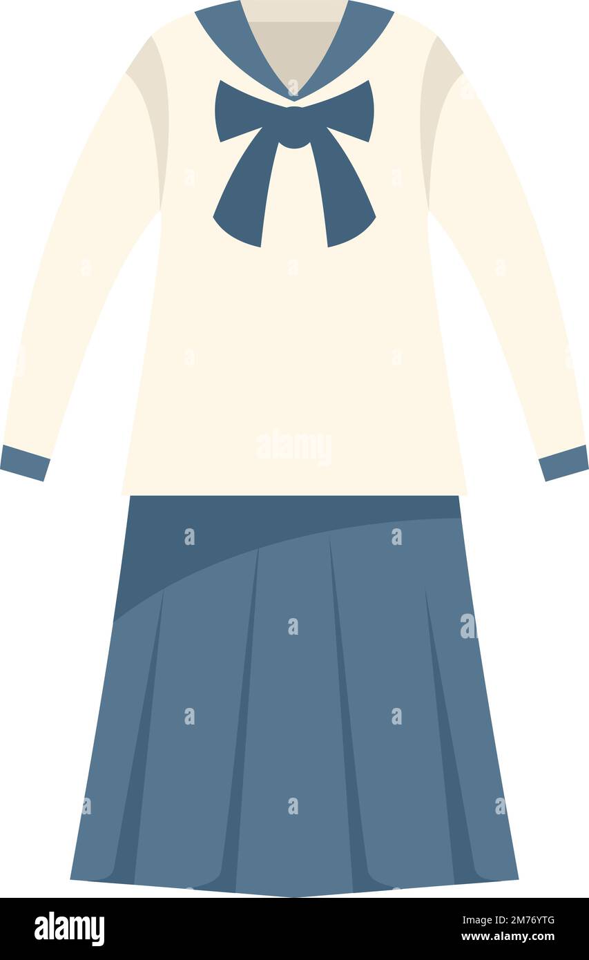 Gonna abito icona vettore piatto. Abito di moda. Uniforme scuola isolato Illustrazione Vettoriale