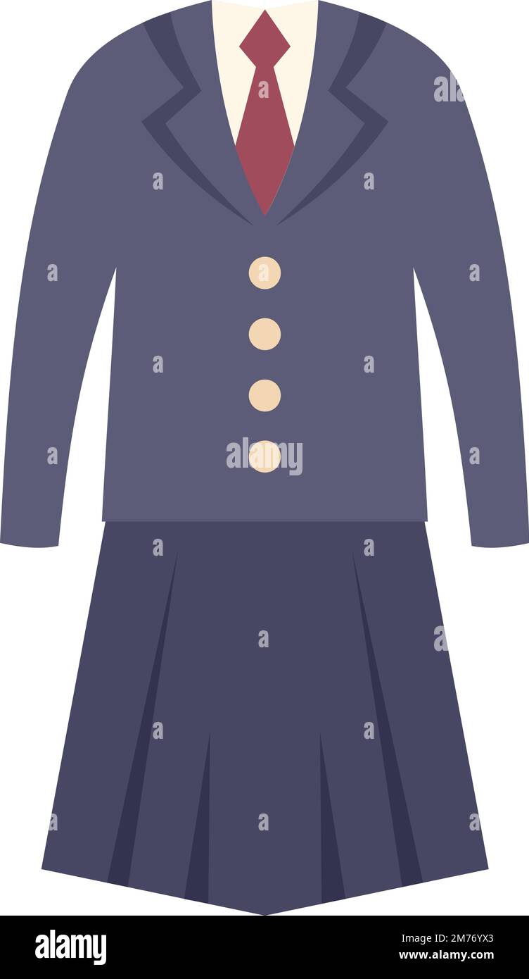 Icona uniforme vettore piatto. Vestito di moda. Femmina posteriore isolato Illustrazione Vettoriale