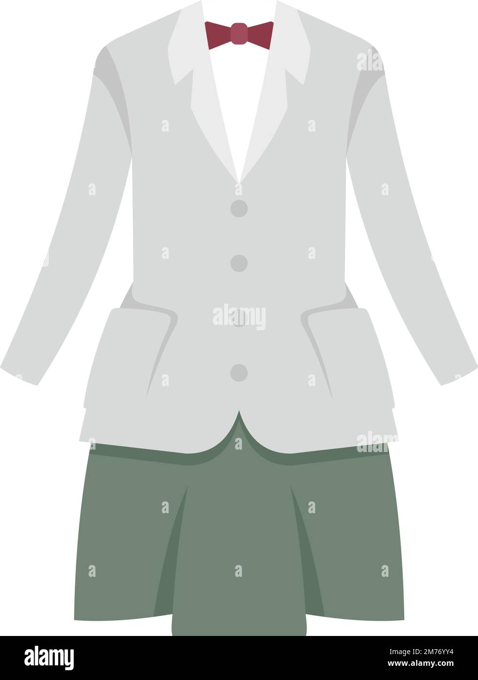 Uniforme College icona vettore piatto. Abito di moda. Bambino di scuola isolato Illustrazione Vettoriale