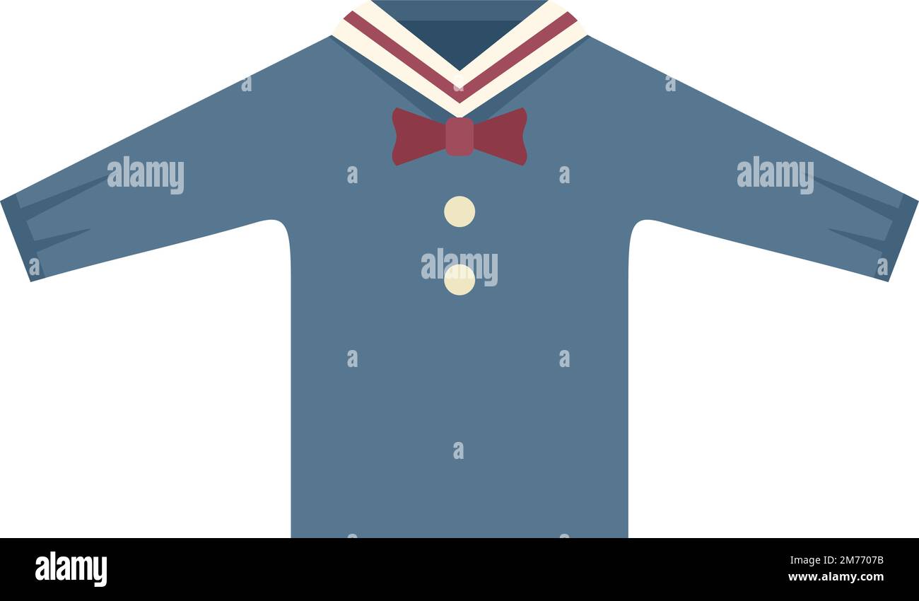 Maglia bambino icona vettore piatto. Divisa moda. Scuola secondaria isolata Illustrazione Vettoriale