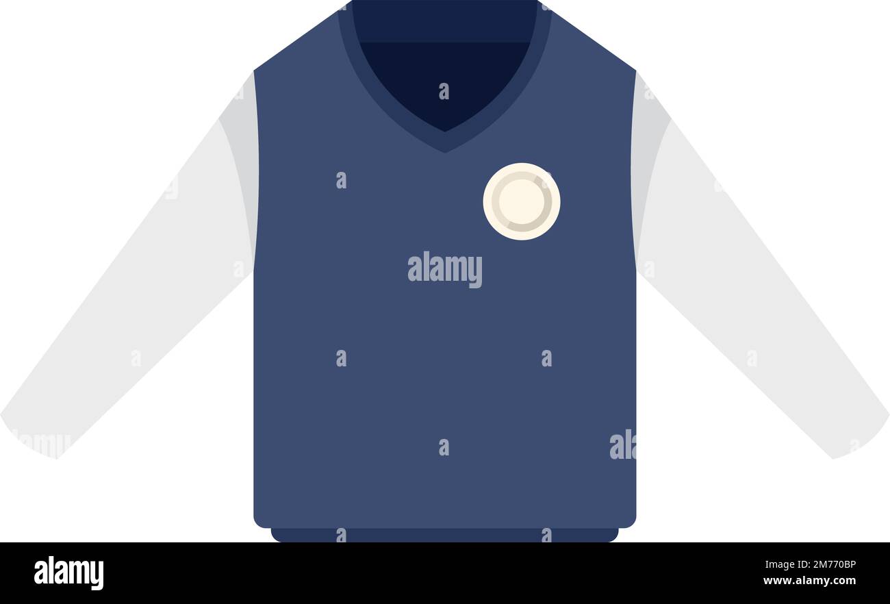 Capretto uniforme icona vettore piatto. Vestito di moda. Ragazzo di scuola isolato Illustrazione Vettoriale