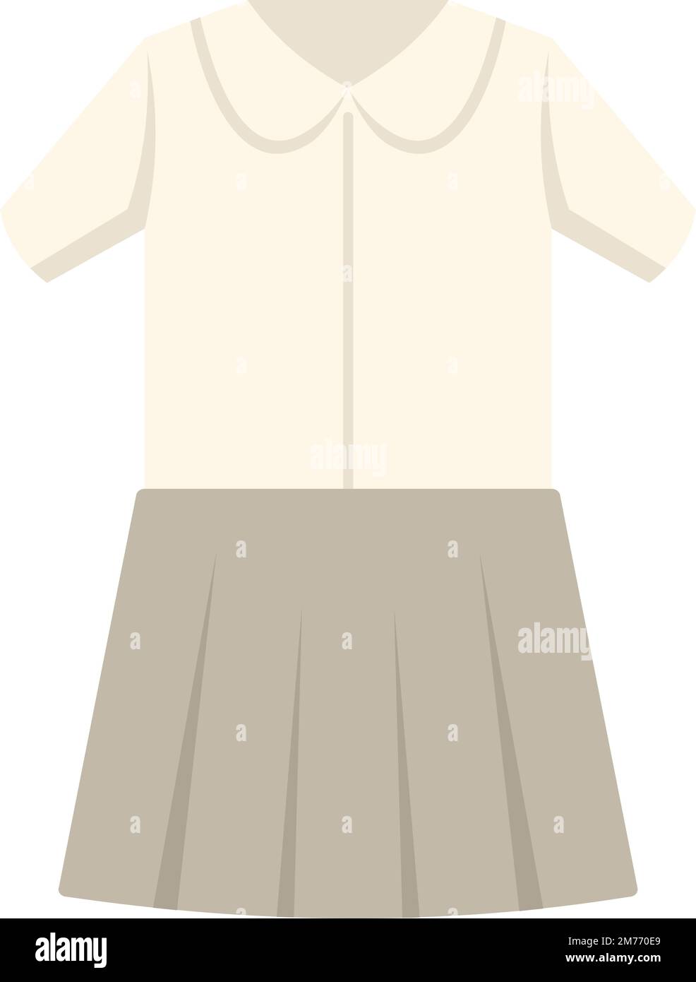 Abito moda icona vettore piatto. Scuola uniforme. Codice bambino isolato Illustrazione Vettoriale