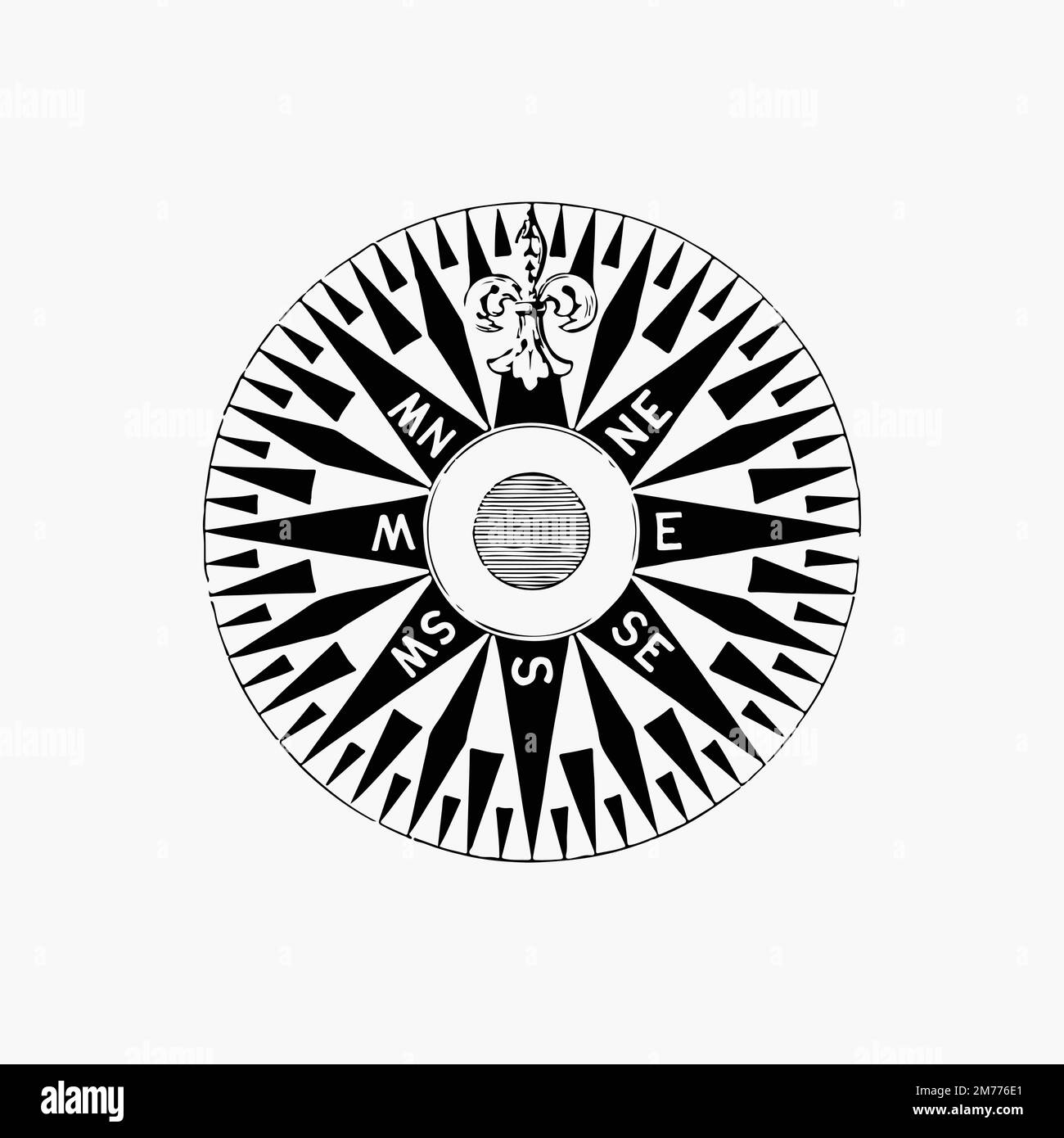 Bussola marina dal Rob Roy sul Giordano... Terza edizione, ecc pubblicato da John Murray (1870). Originale della British Library. Enha digitale Illustrazione Vettoriale