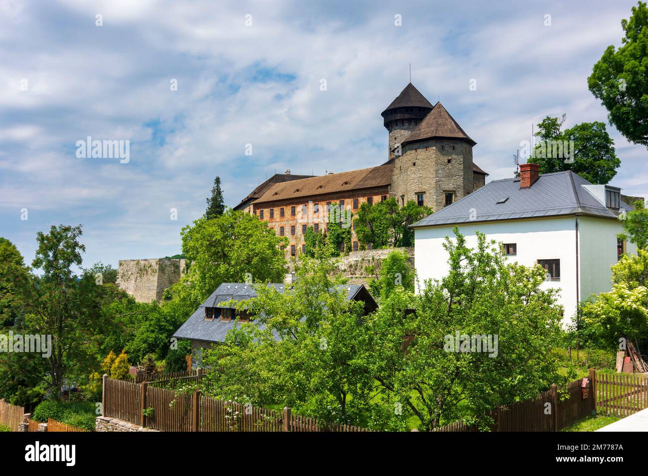 Jirikov u Rymarova (Girsig): Castello di Sovinec (Eulenburg) in , Moravskoslezsky, Regione Moravo-Slesiana, Regione Mährisch-schlesische, Ceco Foto Stock