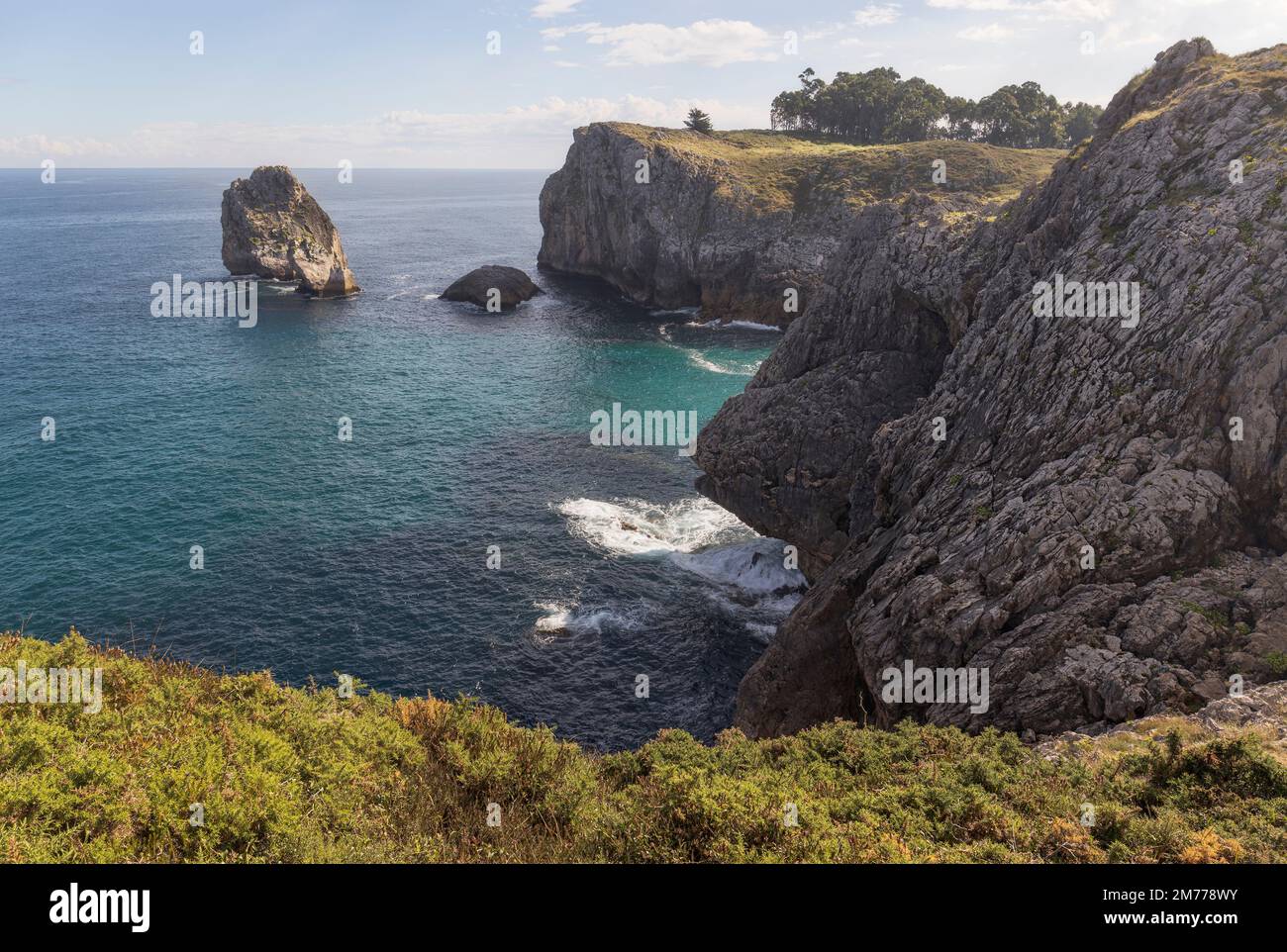 Hell Cliffs Coastal Path, Acantilados del Infierno Trail nelle Asturie, Spagna Foto Stock