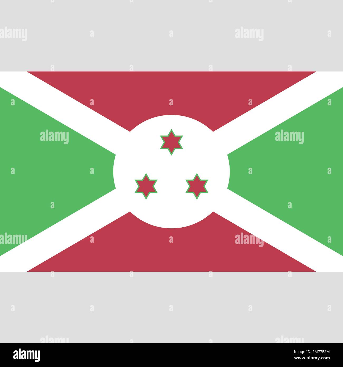 Originale e semplice Burundi bandiera isolato vettore in colori ufficiali e proporzione correttamente Illustrazione Vettoriale