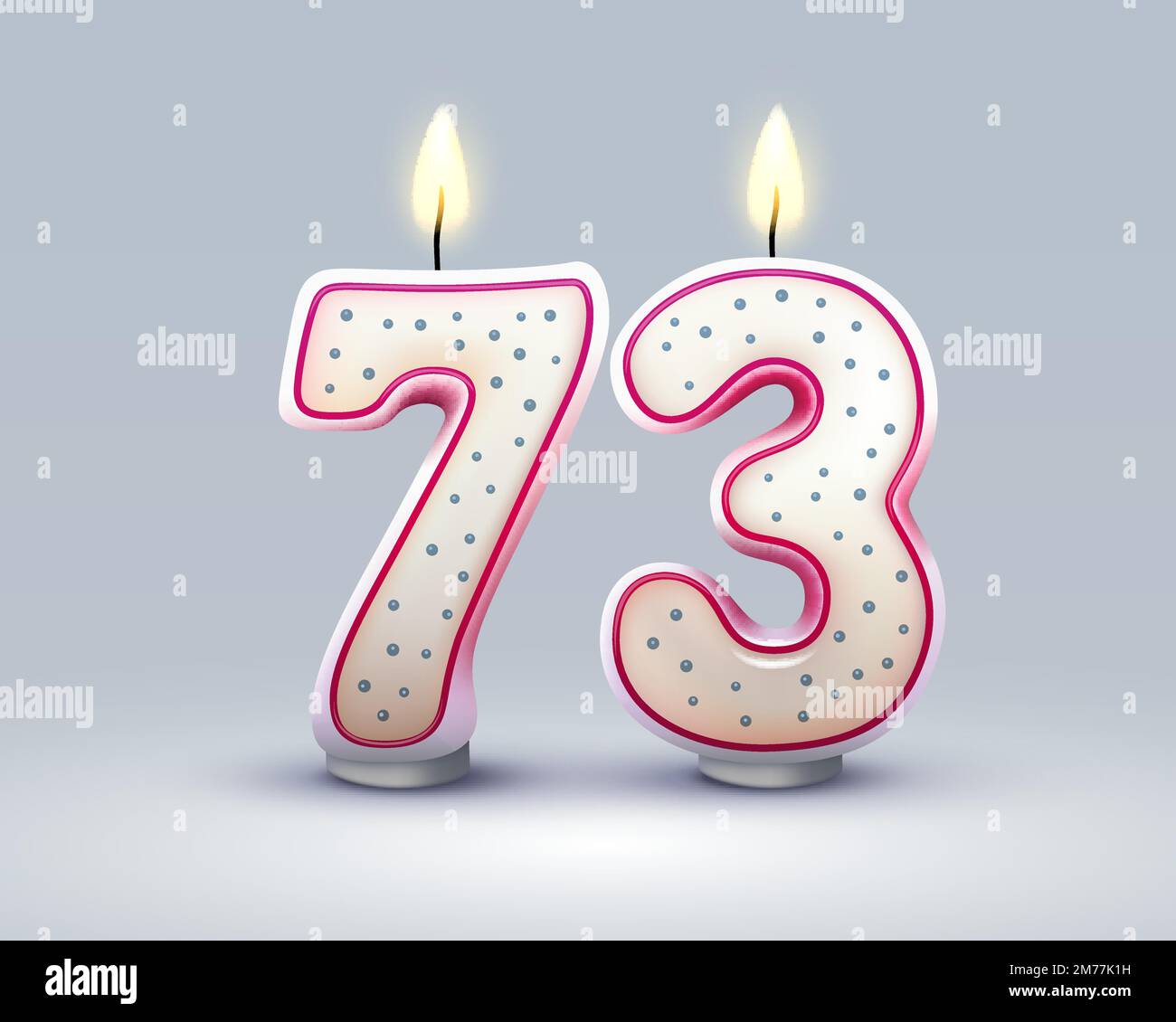 Buon compleanno anni. 73° anniversario del compleanno, candela in forma di numeri. Illustrazione vettoriale Illustrazione Vettoriale