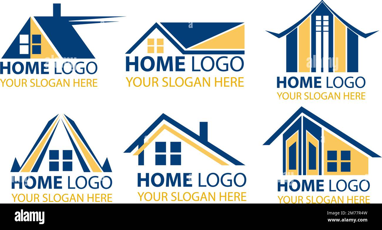 logo per la costruzione di case e hotel per le imprese di costruzione vettoriale illustrazione Illustrazione Vettoriale
