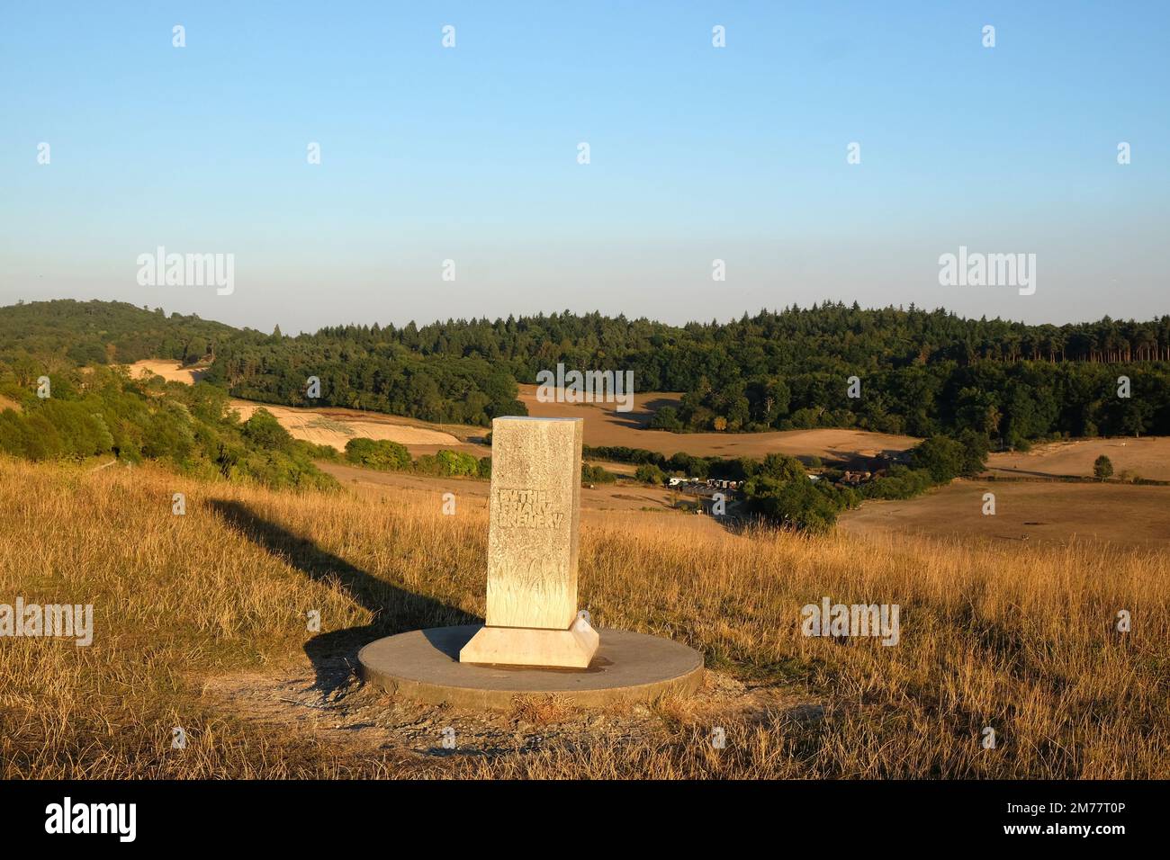 Viste da Pewley giù a Guildford, Surrey durante la siccità estiva del 2021. Foto Stock