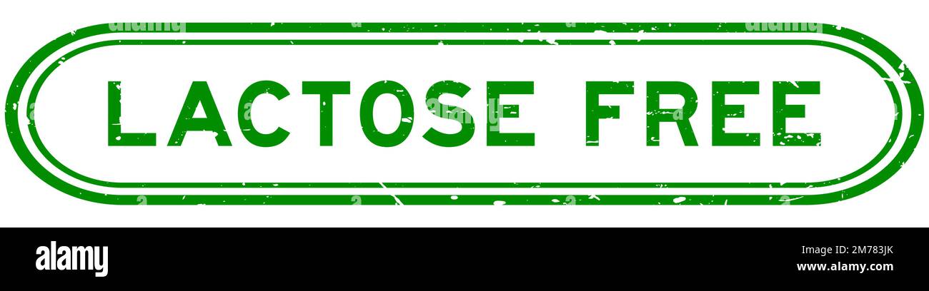 Grunge verde senza lattosio senza parola sigillo di gomma timbro su sfondo bianco Illustrazione Vettoriale
